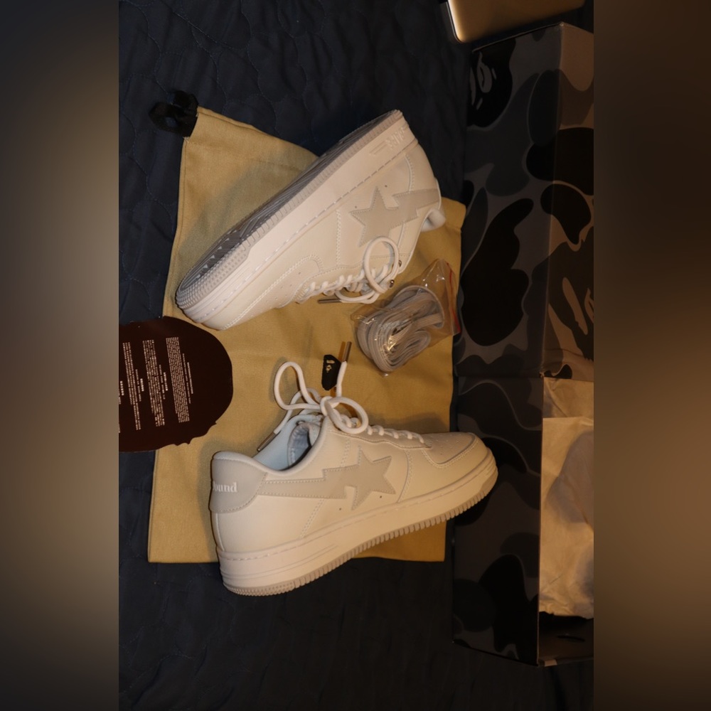 BABE SHOES (x Jjjjound Bape Sta "White/Grey" sneakers)